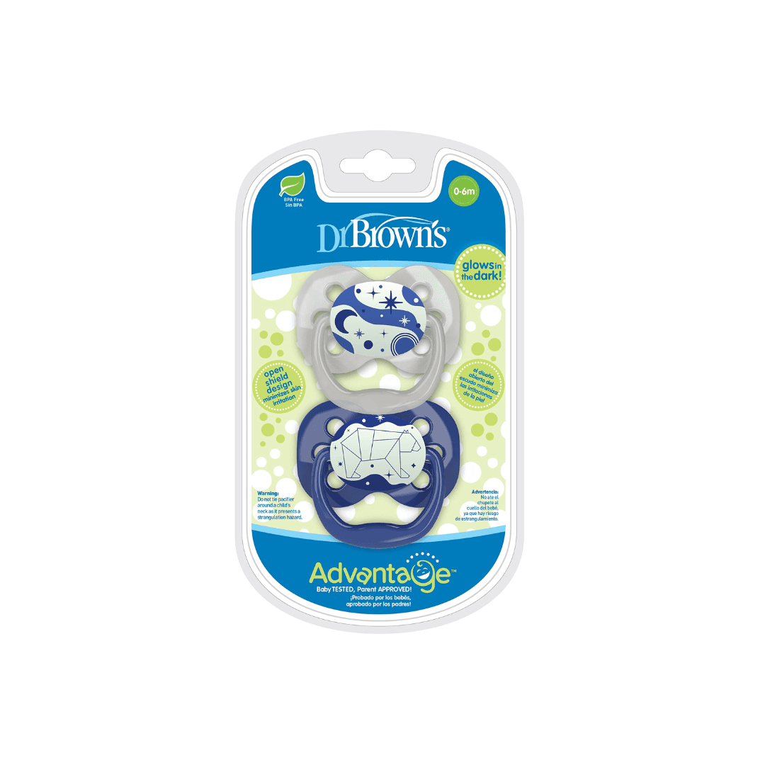 Dr.Brown’s Prevent silicone soother glows-in-the-dark 0-6m