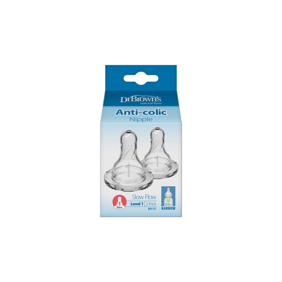 Dr. Brown’s two replacement nipple silicone 0m+ (narrow neck)