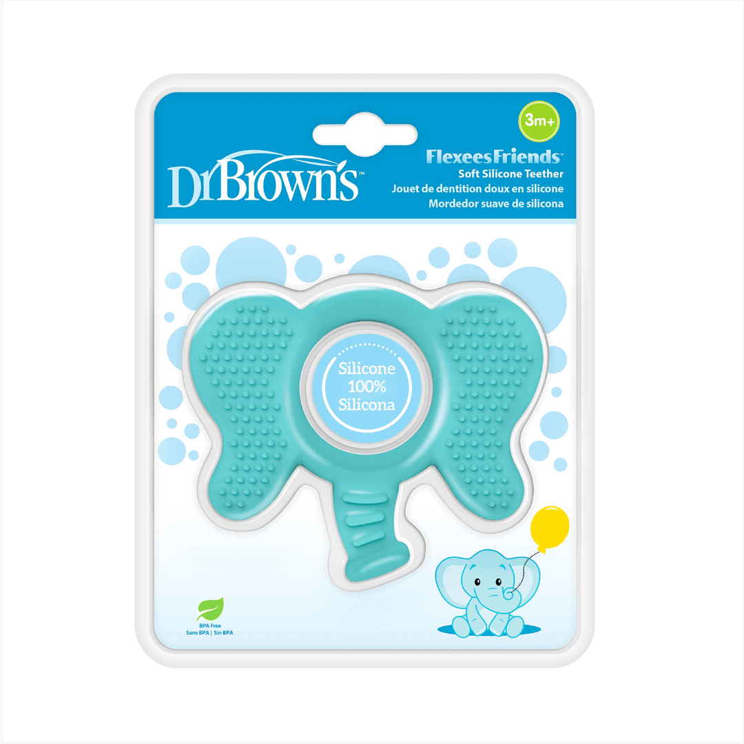 Dr.Brown’s Flexees Elephant blue silicone teether 3m+