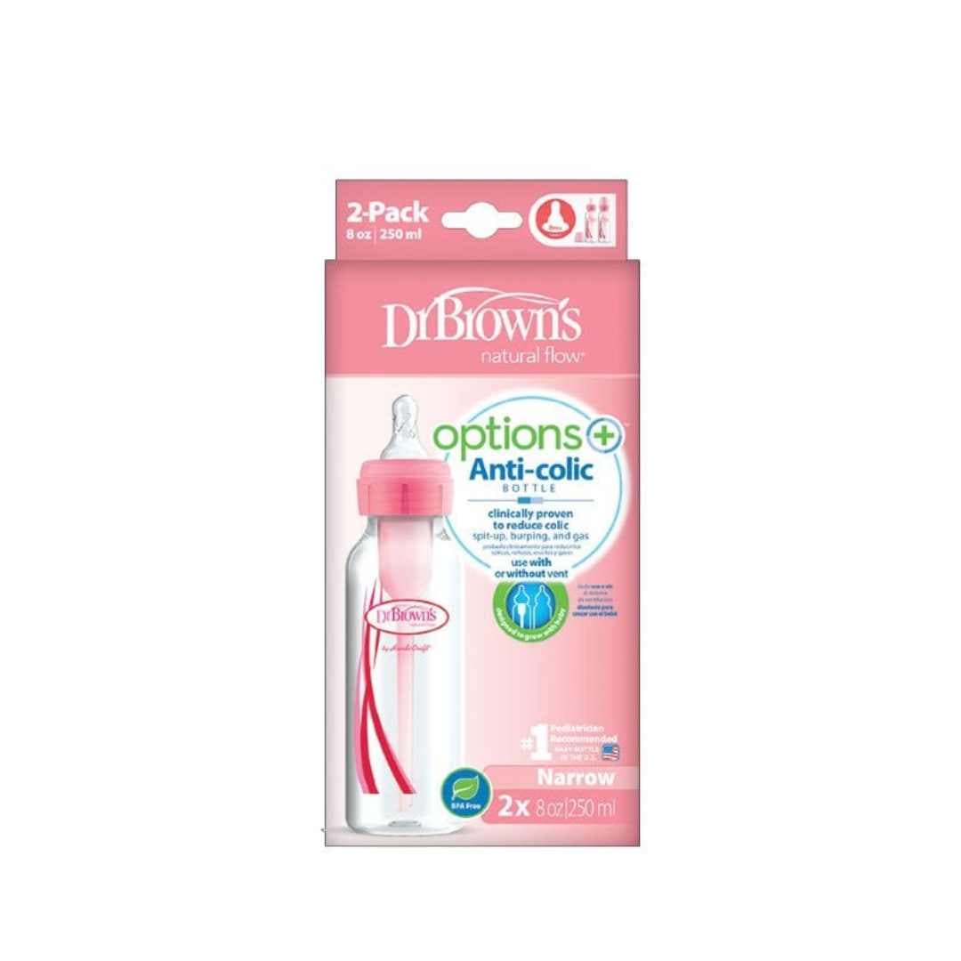 Dr.Brown’s Options plastic bottle narrow-neck 0m+ 2-pack 250ml
