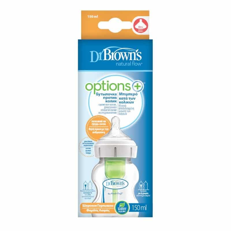 Dr. Brown’s Options + Anti-Colic Bottle 0m+ Level 1 150 ml