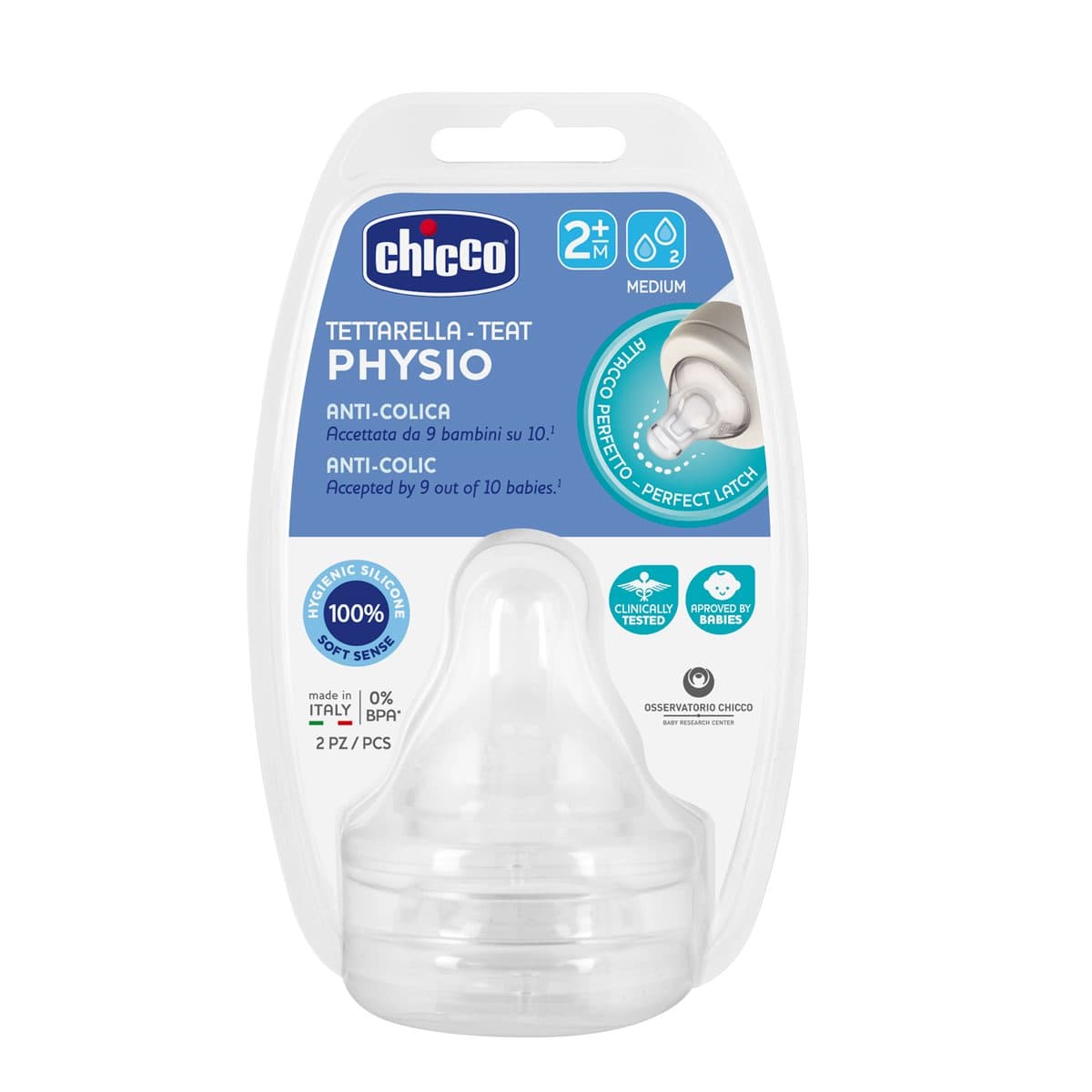 Chicco Physio Teat Silicone 2 M+