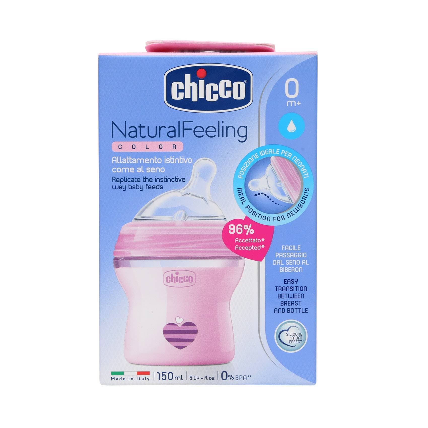 Chicco Natural Feeling Plastic Bottle 0 M+
