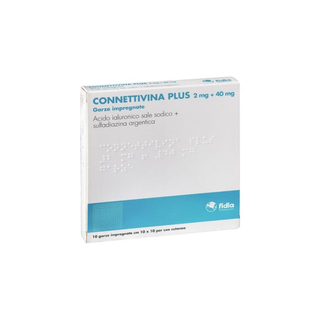 Connettivina Plus Garze Impregnate (acid hialuronik, sulfadiazinë argjendi)