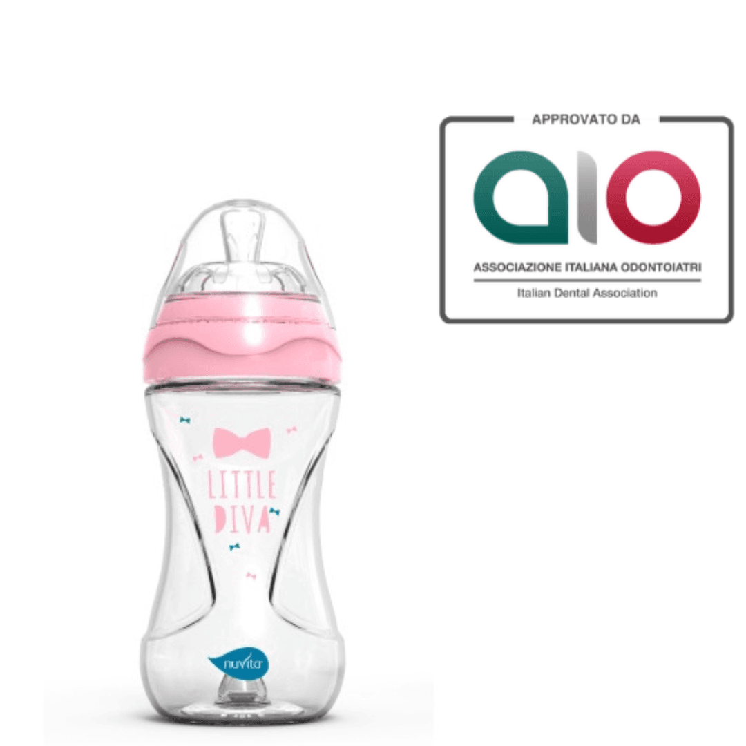 Nuvita Collection Glass Baby Bottle 240 ml 2M+ 6033