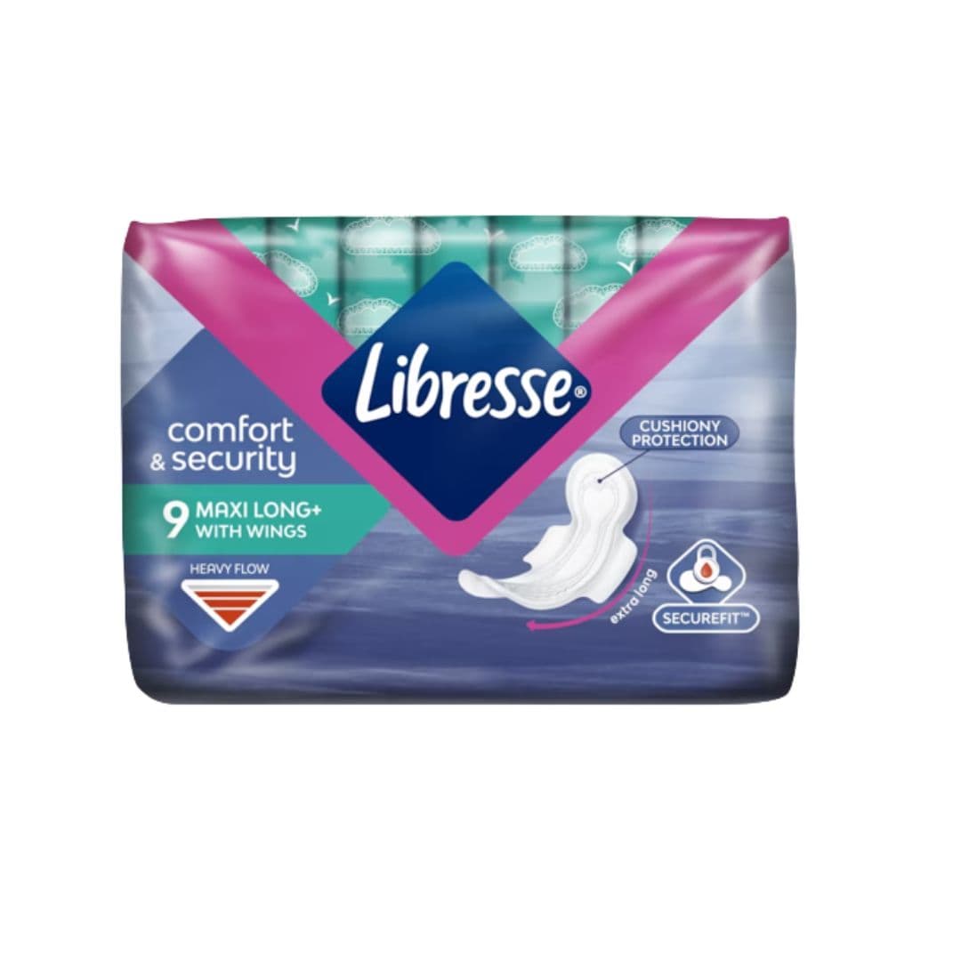 Libresse Comfort & Security Absorbents with fins Maxi Long+