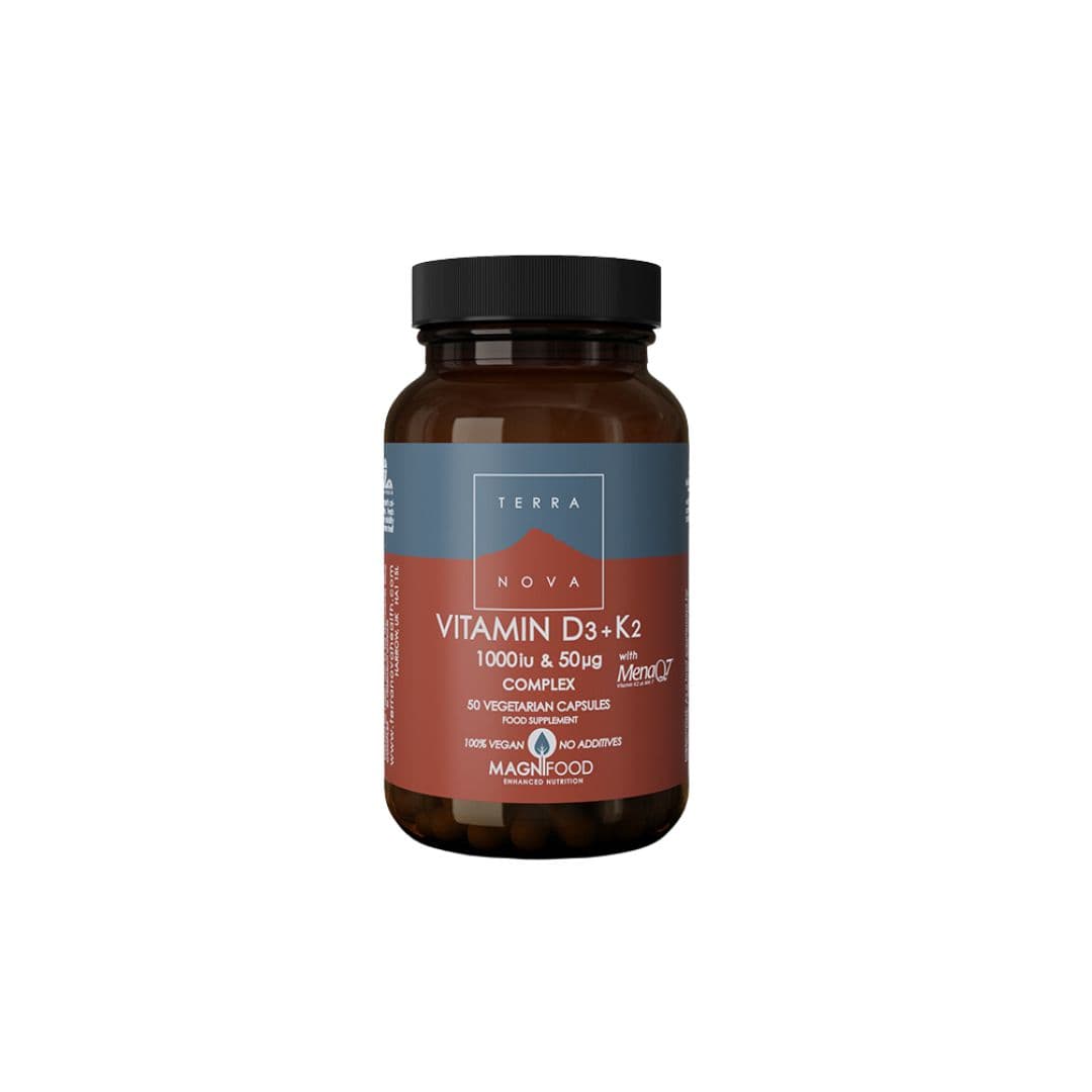 Terranova Vitamin D3 1000iu & K2 (as MenaQ7®) 50µg Complex
