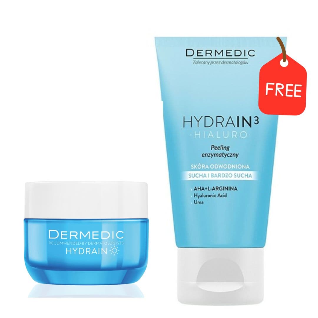 Dermedic Hydrain Hyaluro Deep Moisturizing Cream & Hyaluro Creamy cleansing gel 1+1 FALAS