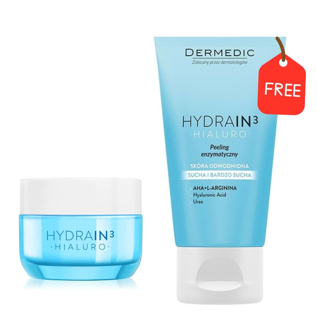 Dermedic Hydrain Hyaluro Ultra Hydrating Cream-gel & Hyaluro Creamy cleansing gel 1+1 FALAS