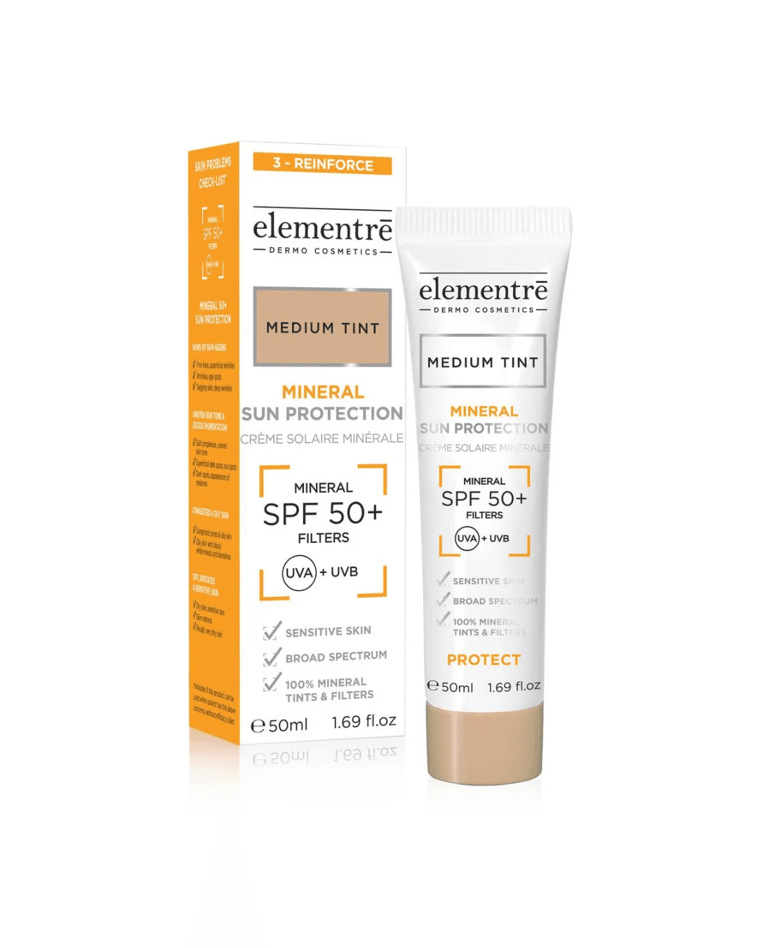 ELEMENTRE MINERAL SUN PROTECTION MEDIUM TINT SPF 50 +  50 ML