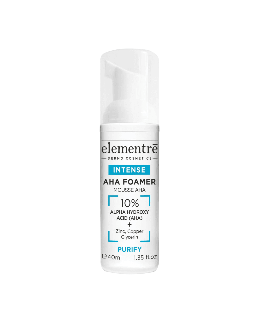 ELEMENTRE AHA FOAMER INTENSE 40 ML (10 % AHA + ZINC COPPER GLYCERINE )