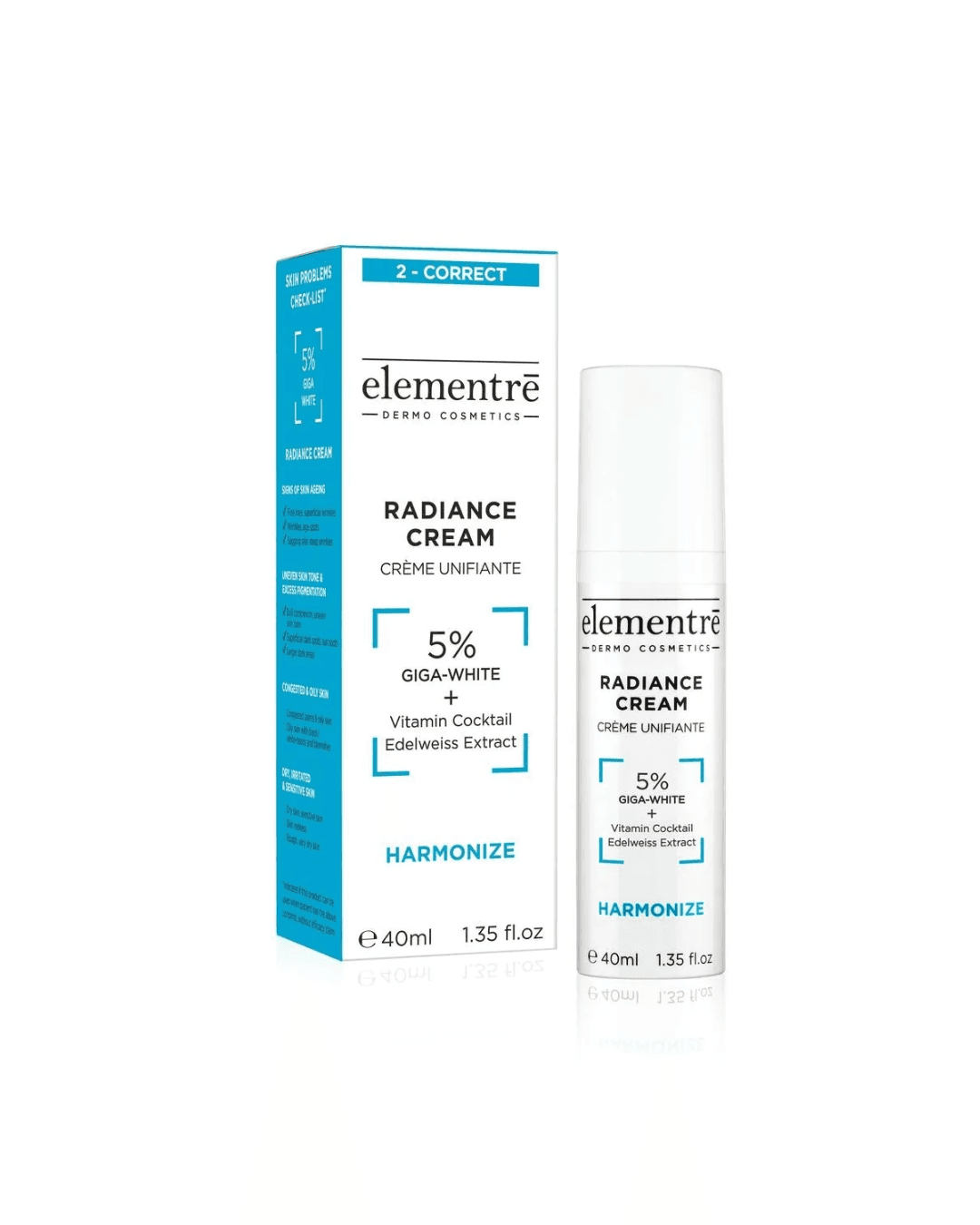 ELEMENTRE RADIANCE CREAM 40 ML( 5% GIGA-WHITE + VITAMIN COCTAIL EDELWEISS EXTRACT)