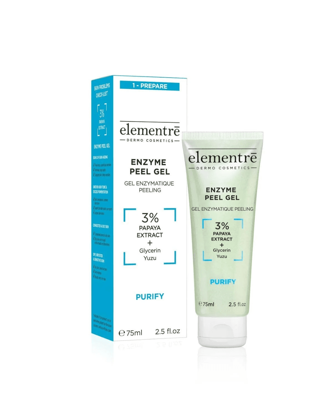 ELEMENTRE ENZYME PEELING GEL (3 % PAPAYA EXTRACT + GLYCERIN YUZU ) 75 ML