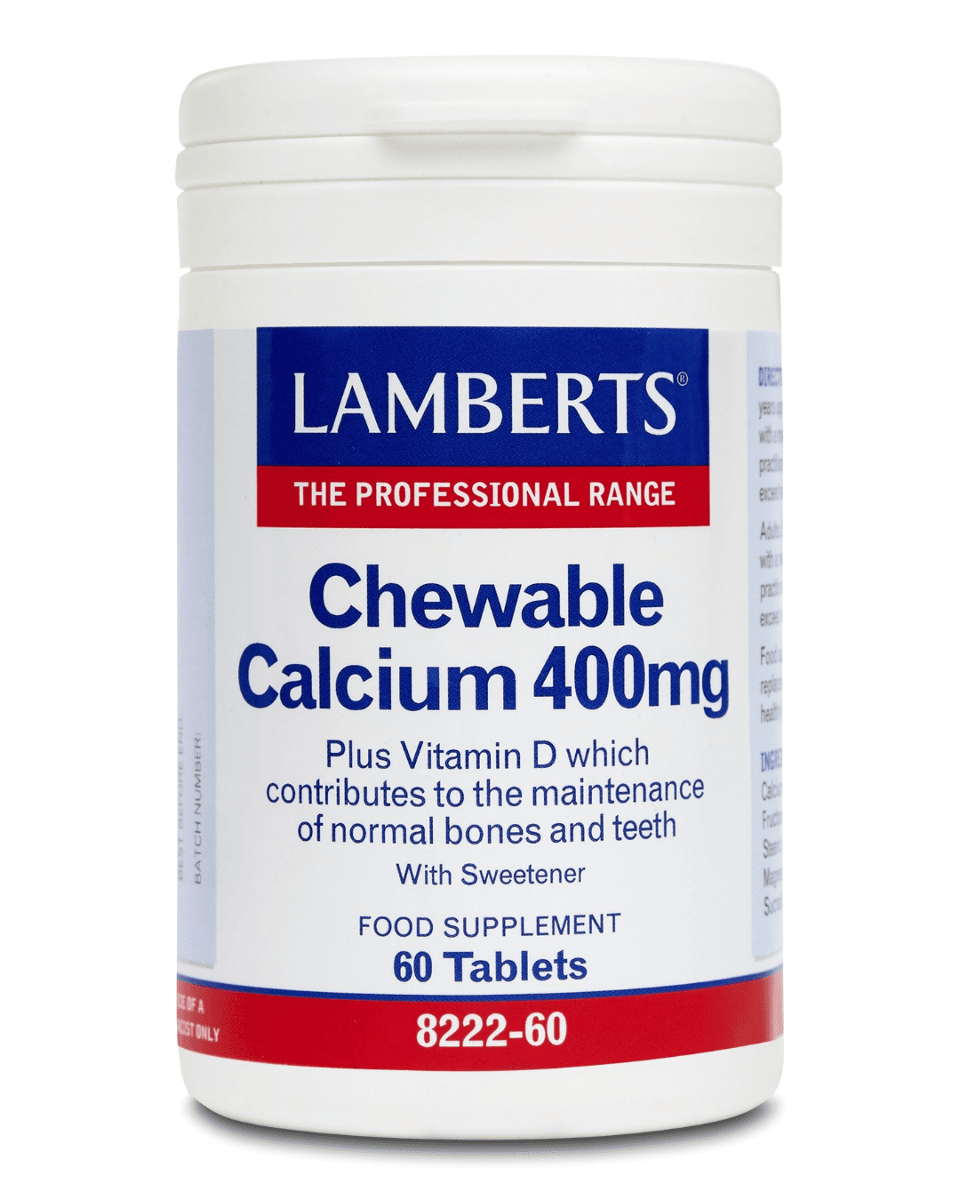 LAMBERTS CHEWABLE CALCIUM 400 MG X 60 TABLETS