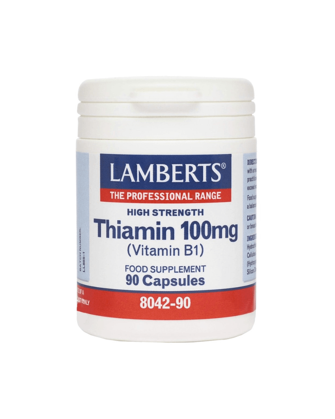 LAMBERTS THIAMIN 100 MG (VITAMIN B1) X 90 CAPSULES