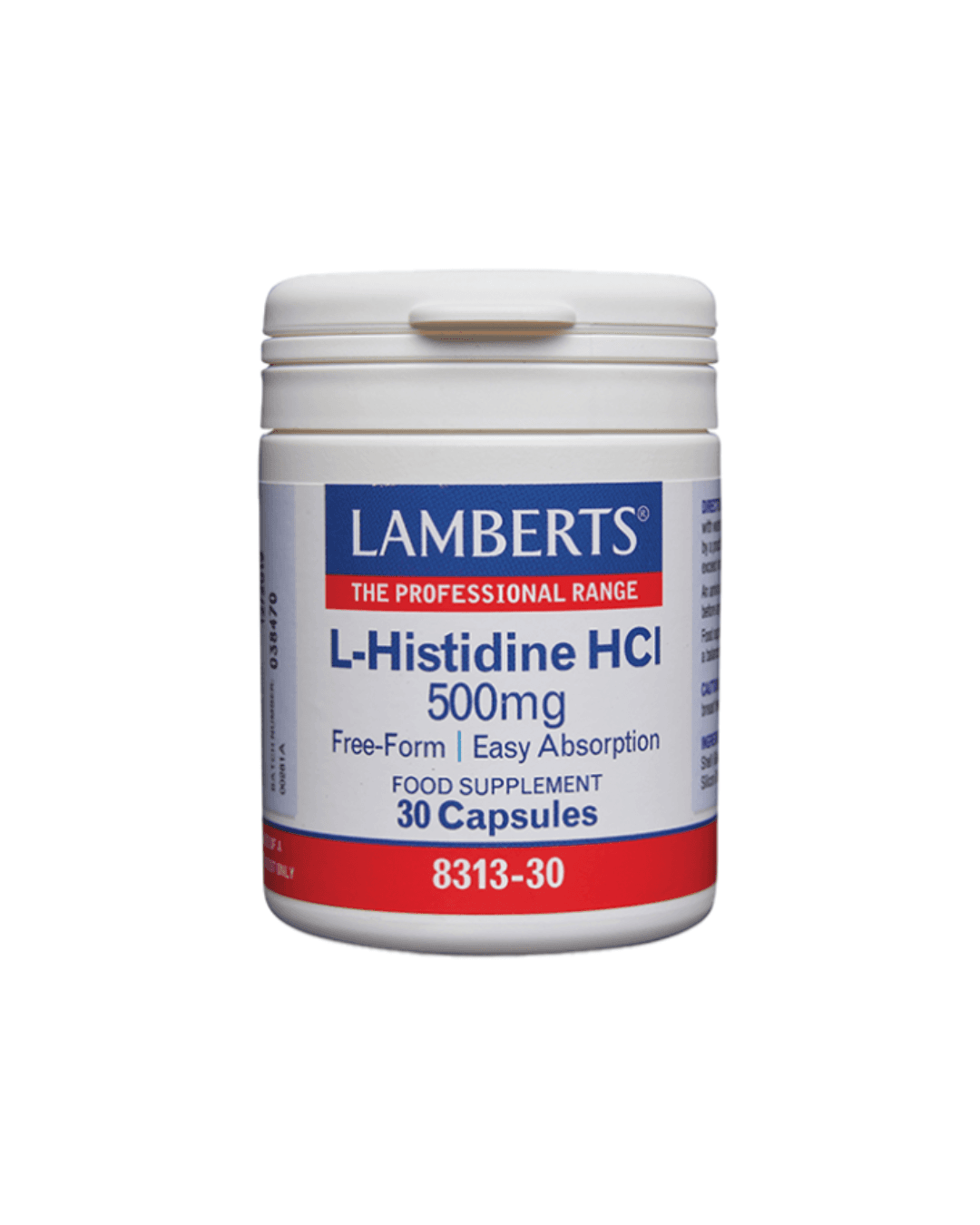 LAMBERTS L-HISTIDINE HCI 500 MG X 30 CAPSULES
