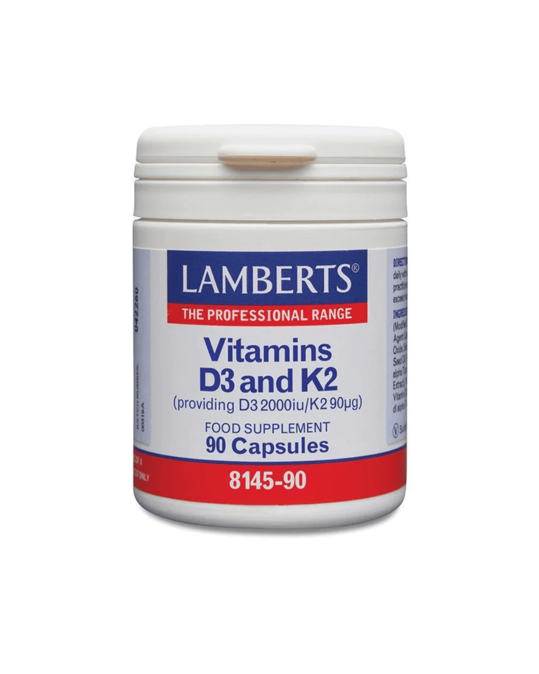 LAMBERTS VITAMINS D3 & K2 ( 2000IU+90 MCG) X 90 CAPSULES