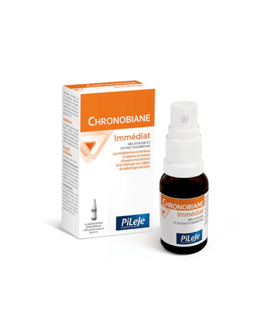 PILEJE CHRONOBIANE IMMEDIAT MELATONINE ET EXTRAIT D’AUBEPIN FLACON SPRAY SUBLINGUAL 150 PULVERISATIONS 20 ML
