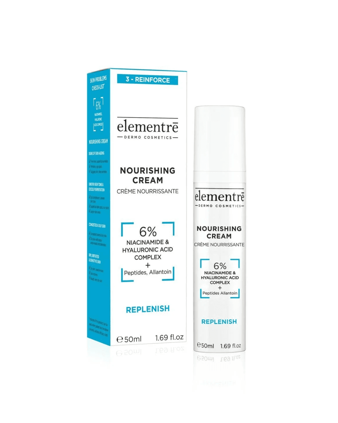 ELEMENTRE NOURISHING CREAM 50 ML ( 6% NIACINAMIDE & HYALURONIC ACID COMPLEX + PEPTIDES ALLANTOIN)