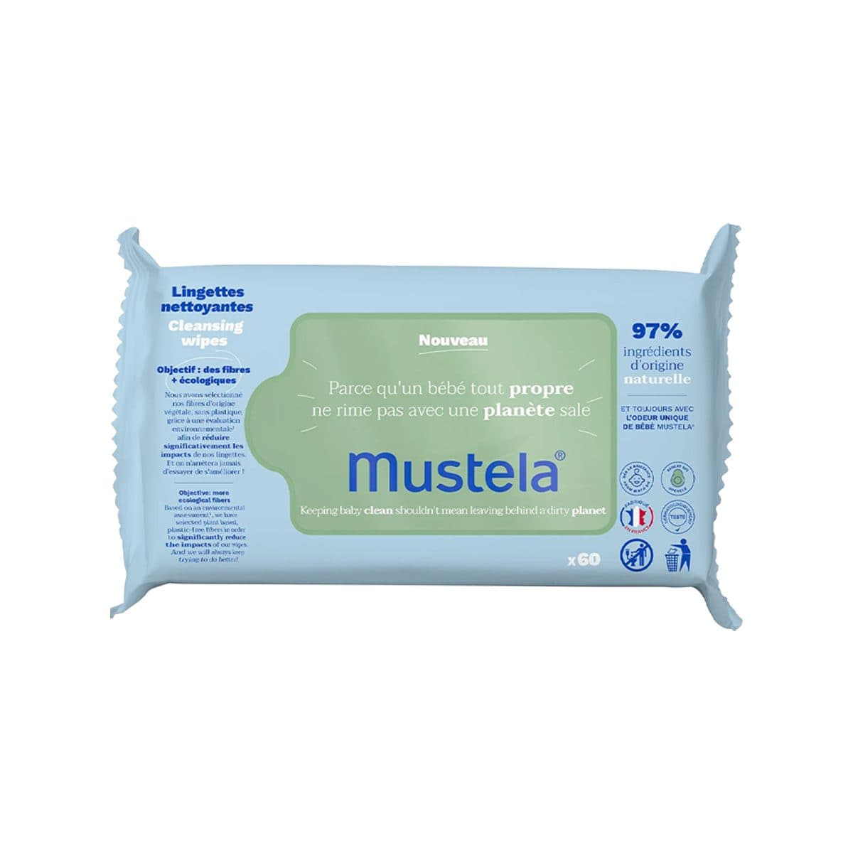Mustela - Letra të lagura pambuku organik