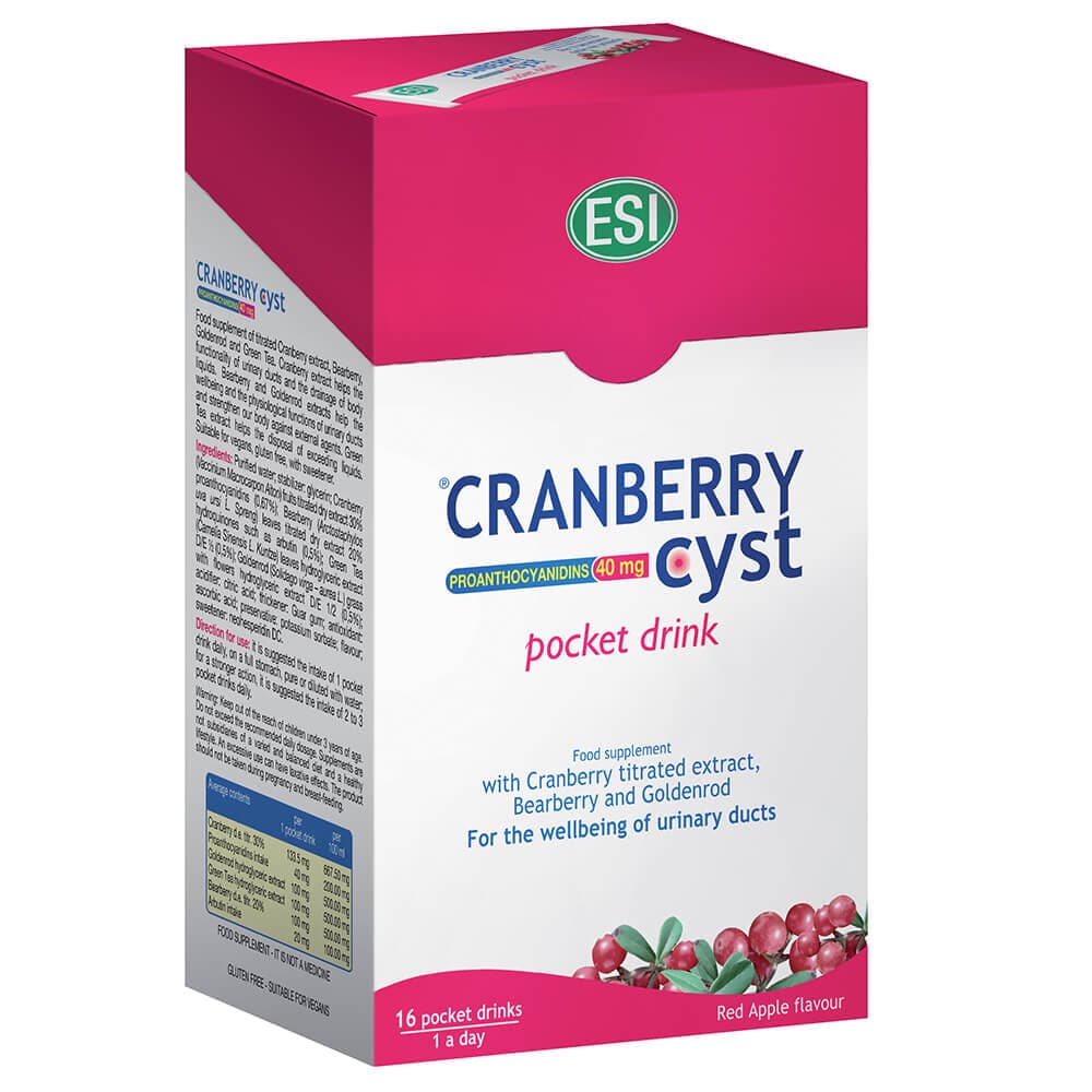 ESI - Cranberry Cyst (bustinë), suplement diuretik me boronicë