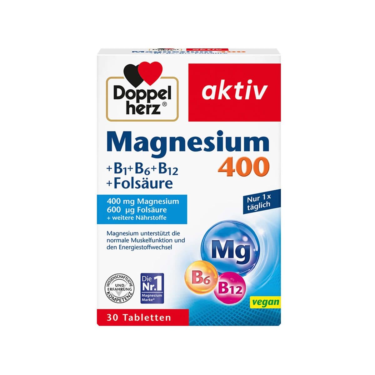 DoppelHerz - Magnesium 400 (+ B1 + B6 + B12 + Acid Folik)