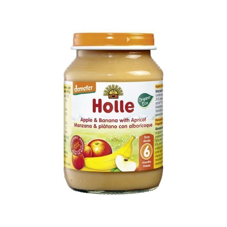 Holle - Pure me mollë, banane dhe kajsi (6m+)