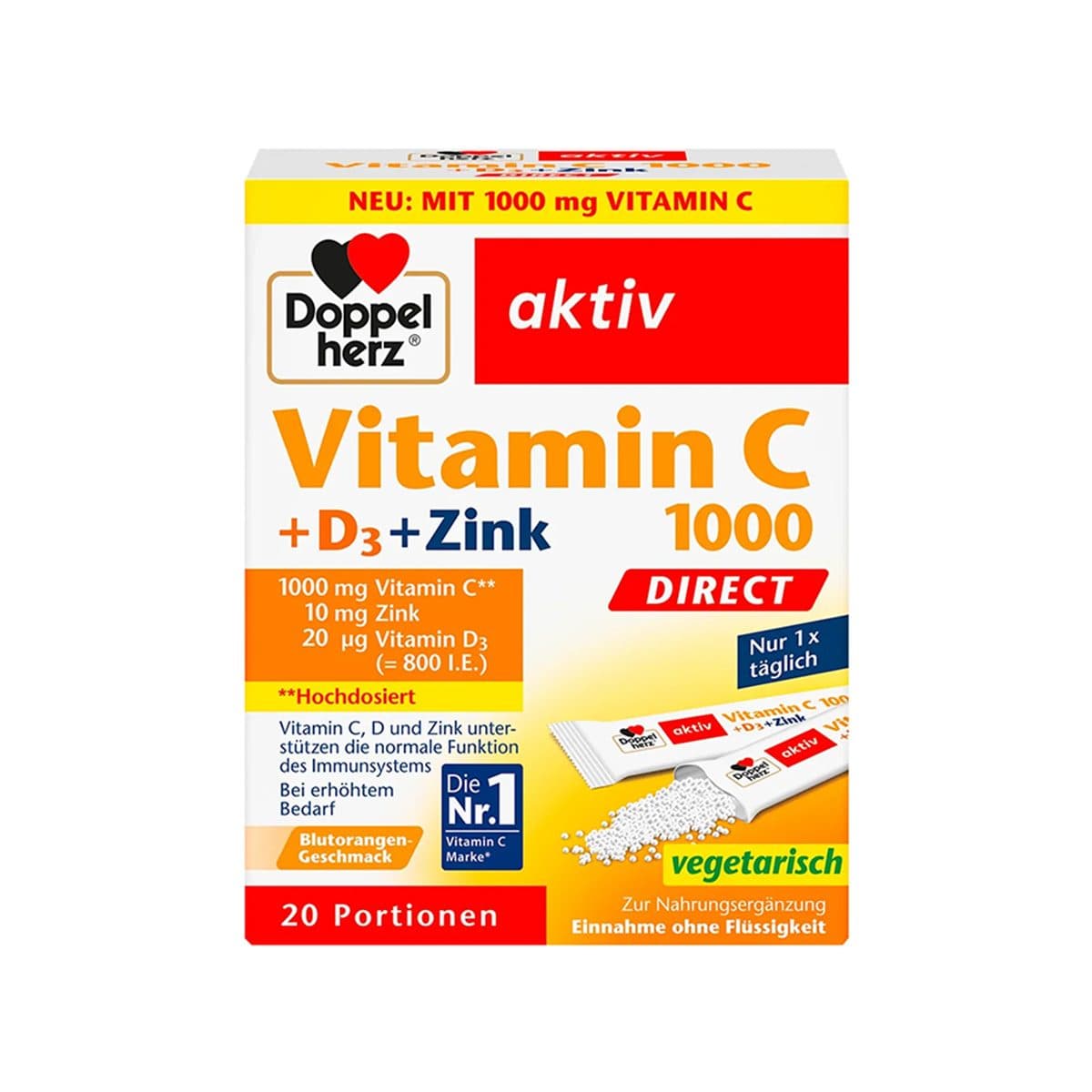 DoppelHerz - Vitamin C 1000 + Zinc + D3 Direct