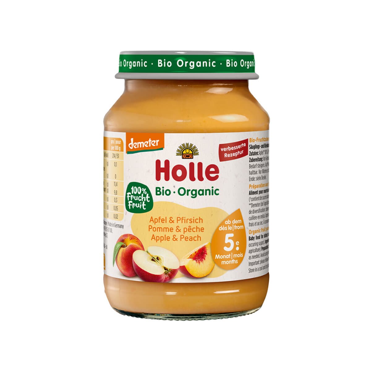 Holle - Pure me mollë dhe pjeshkë (5m+)