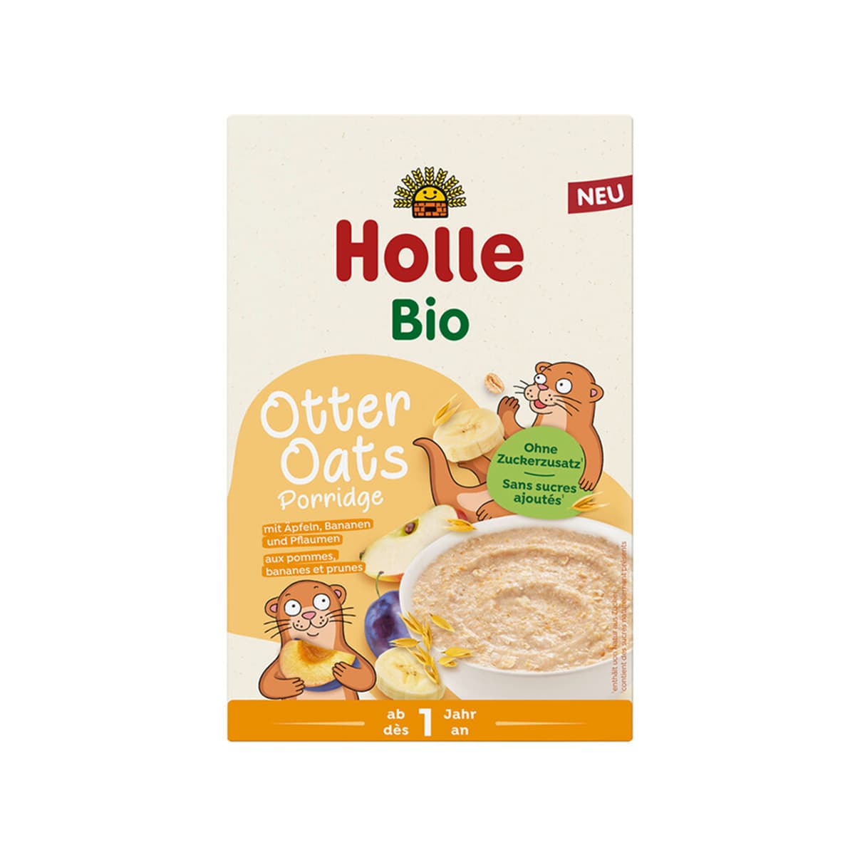 Holle - Otter Oats Porridge with apples, bananas and plums (12m+)