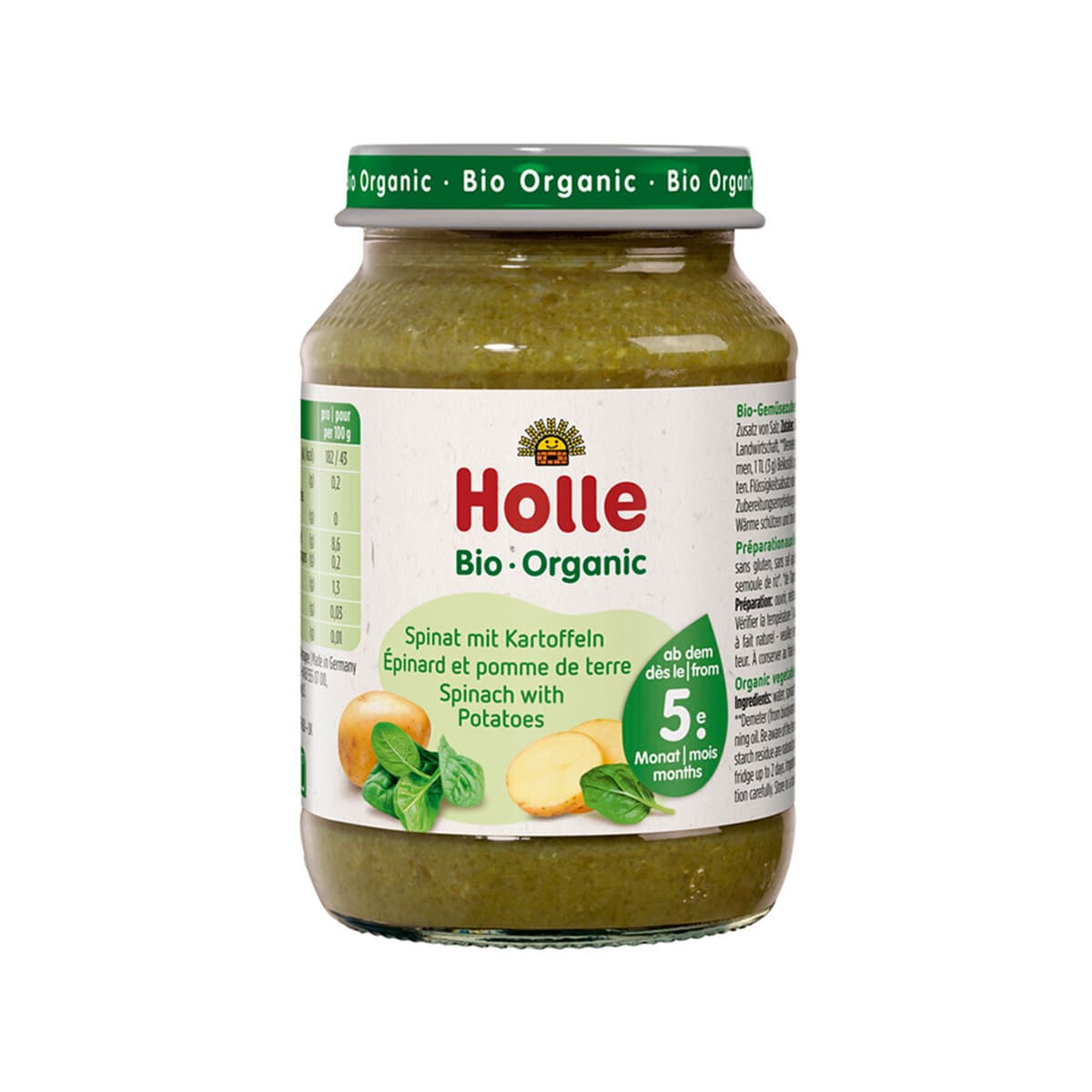 Holle - Pure me spinaq dhe patate (5m+)