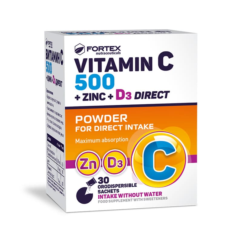 Fortex - Vitamin C 500 + Zink + D3 Direct