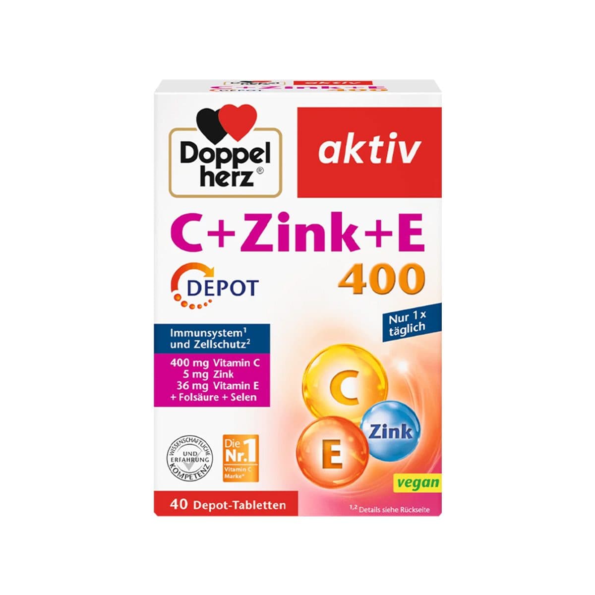 DoppelHerz - Vitamin C + Zink + E 400 Depot