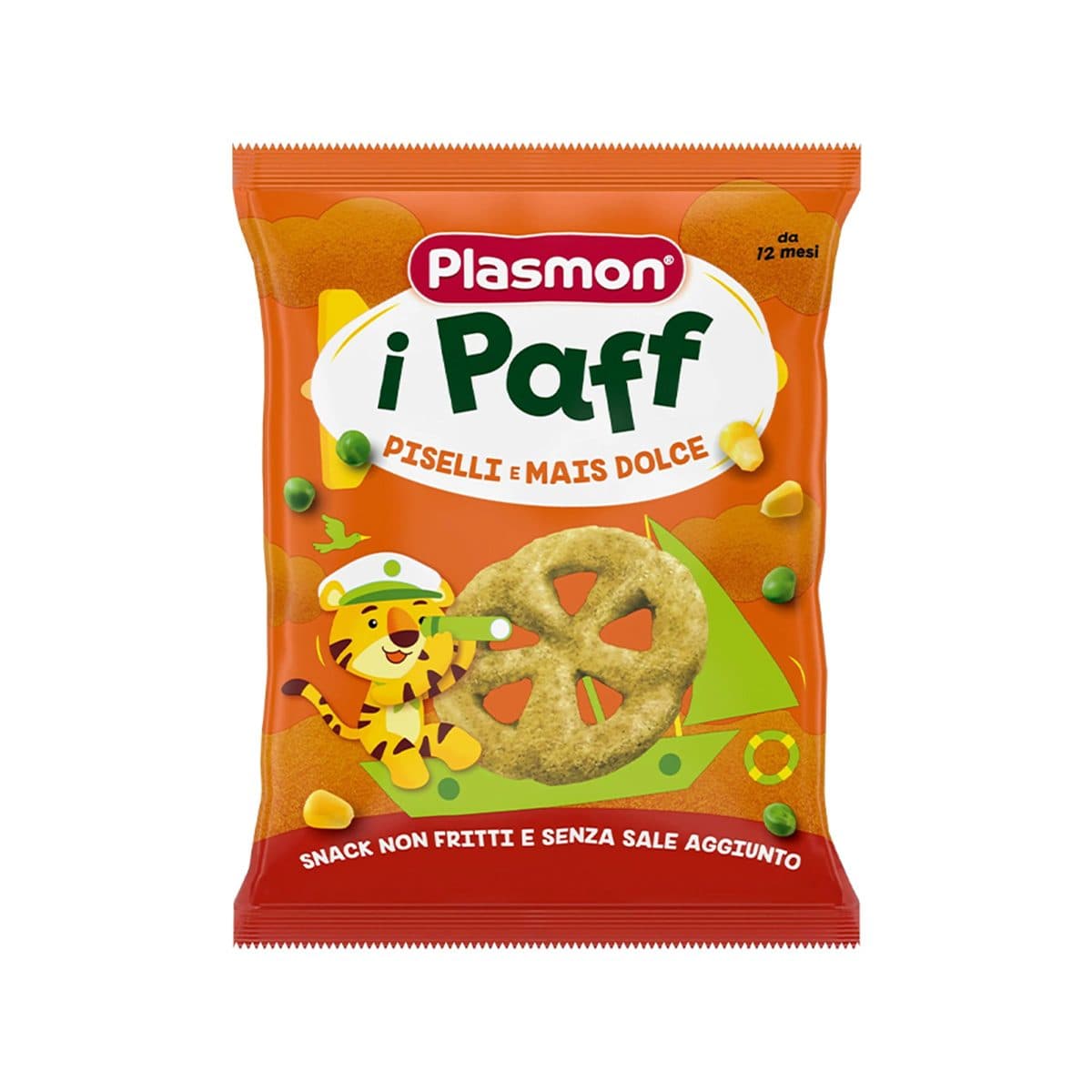 Plasmon - Pufka të buta me bizele dhe misër të ëmbël (12m+)