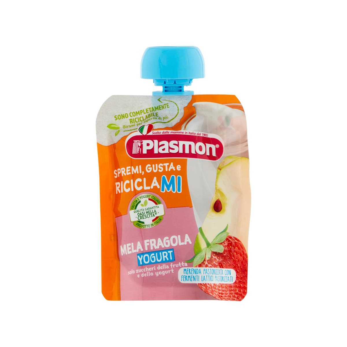 Plasmon - Spremi Yogurt me mollë dhe luleshtrydhe (6m+)