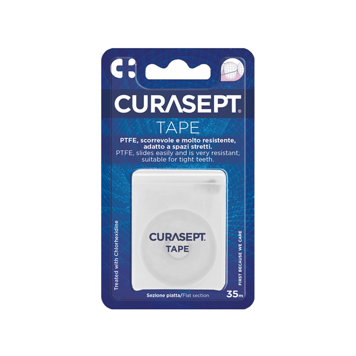 Curasept - Fill dentar i sheshtë me PTFE dhe klorheksidinë