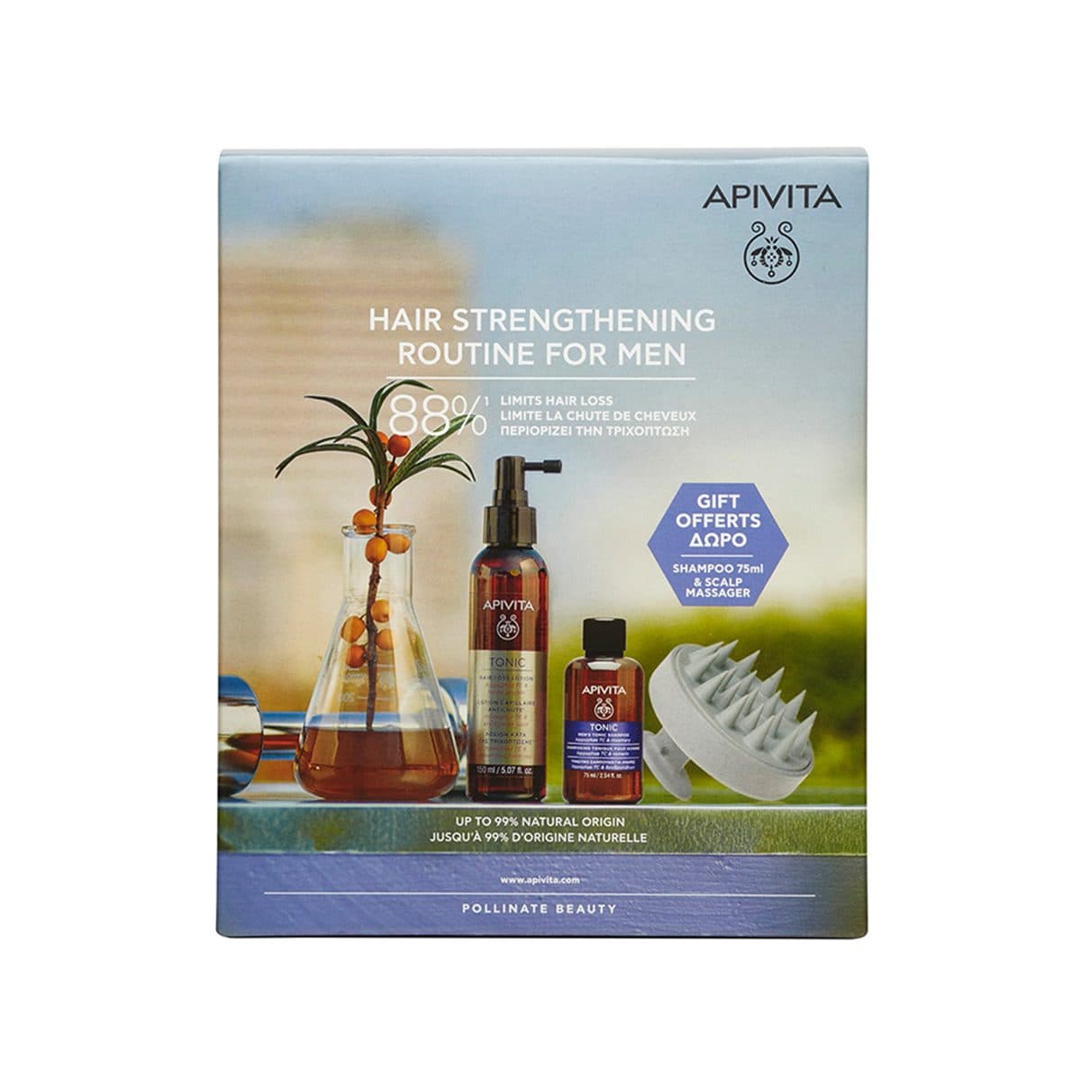 Apivita - Hair Strengthening Routine for Men