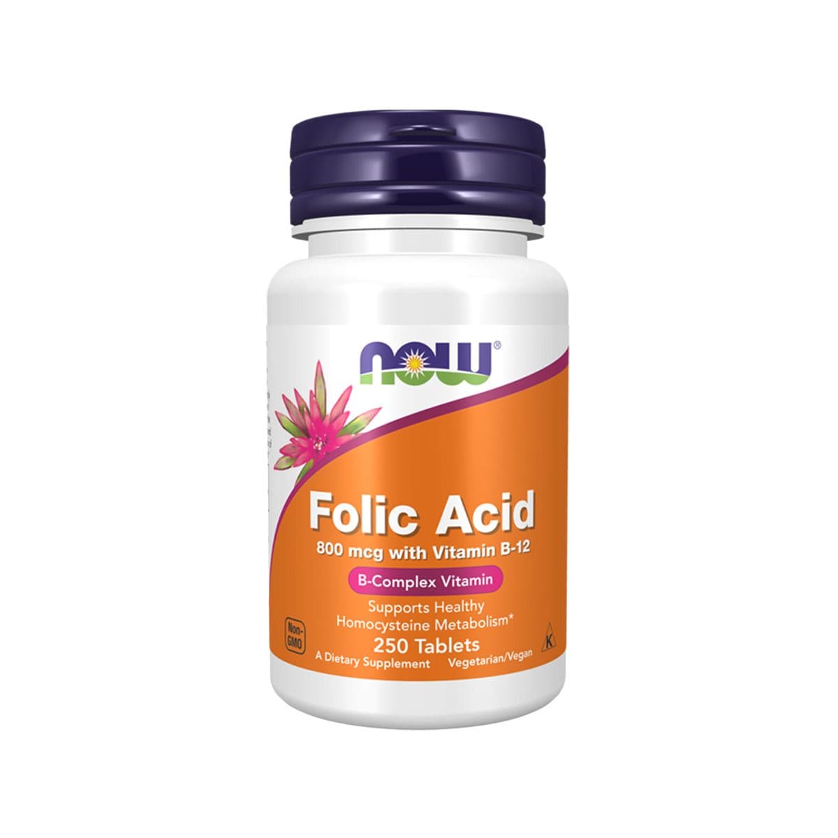 Now - Folic Acid 800 mcg with Vitamin B-12