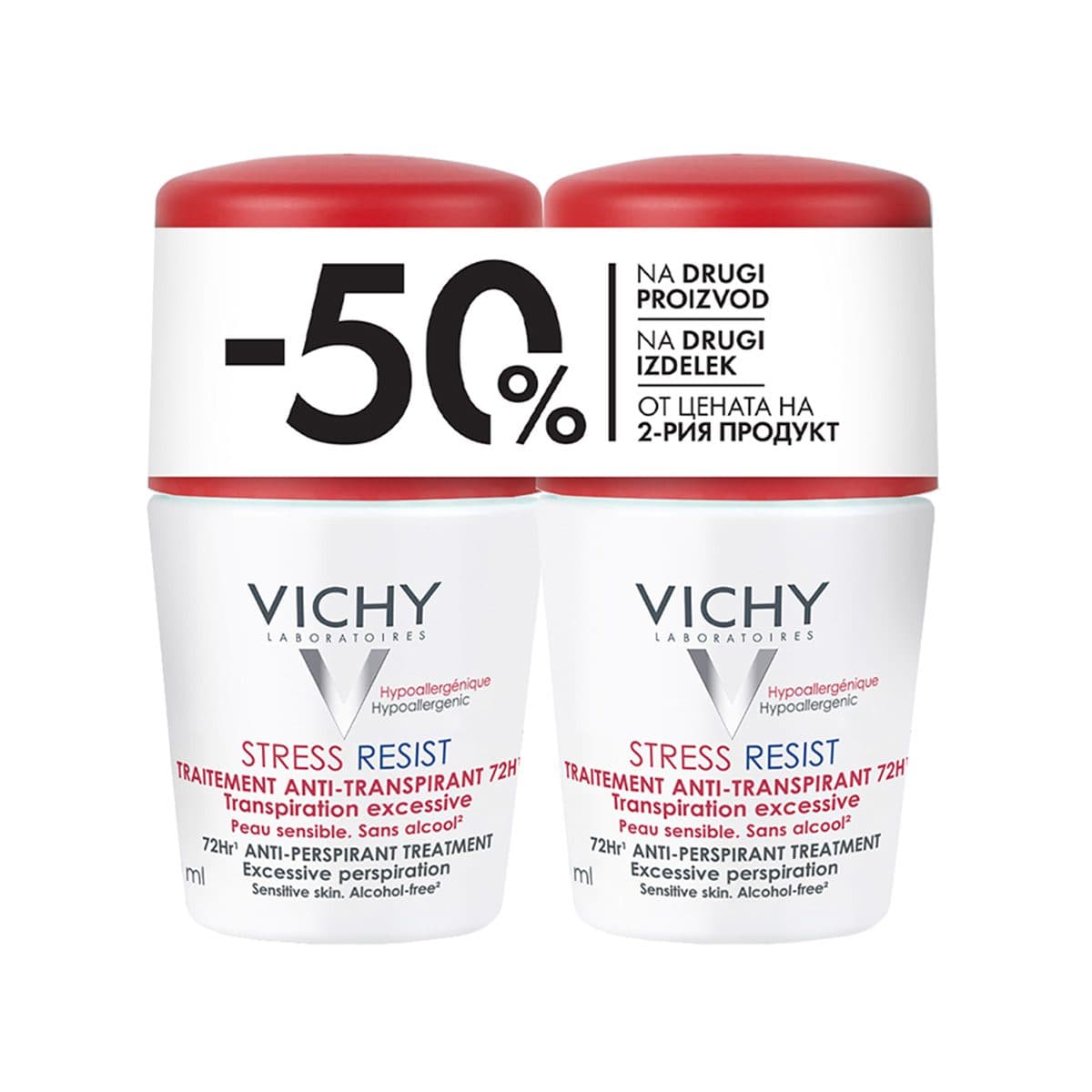 Vichy - Deodorant Stress Resist Roll-on Duo-Pack