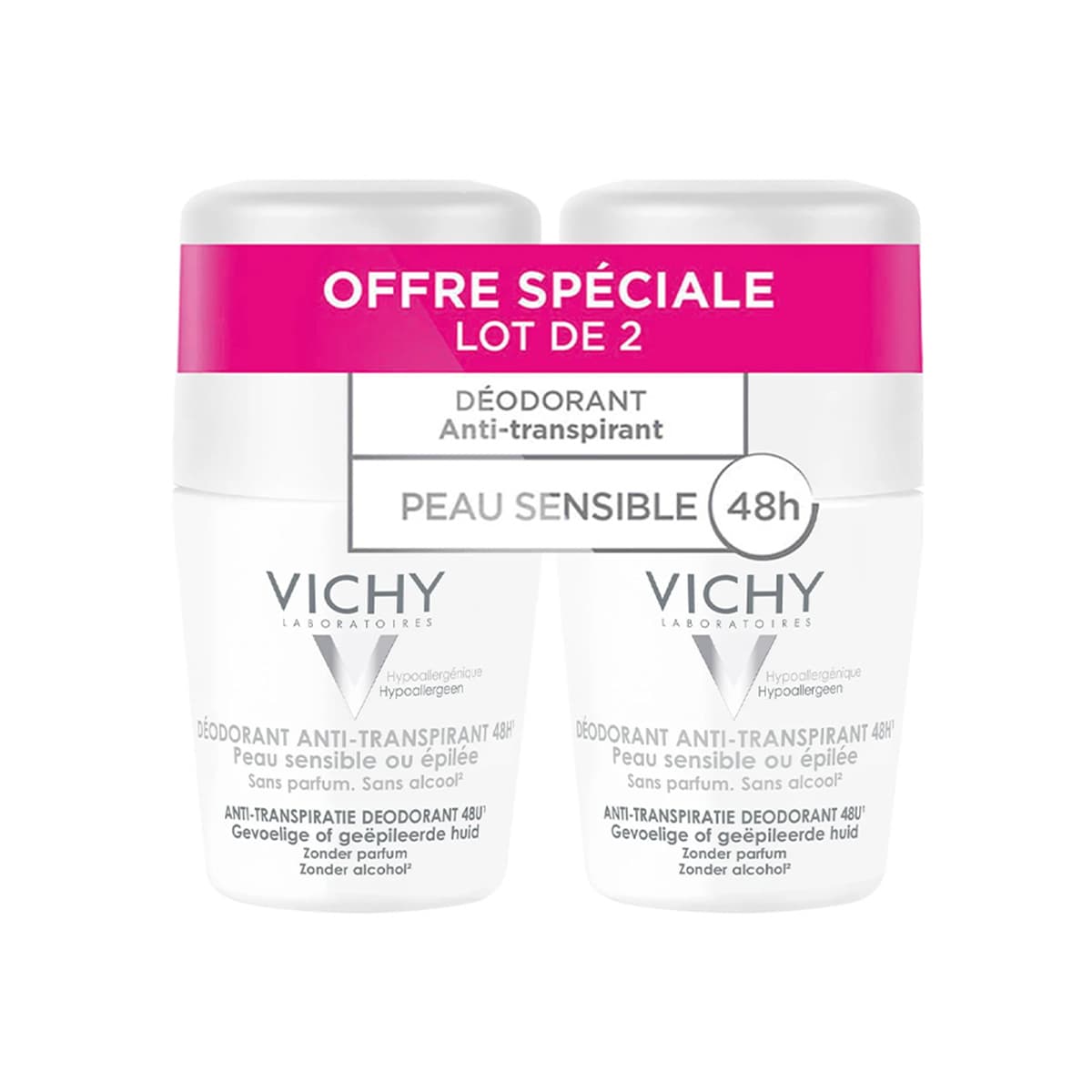 Vichy - Anti-Perspirant 48h Roll On (Sensitive Skin) Duo-Pack
