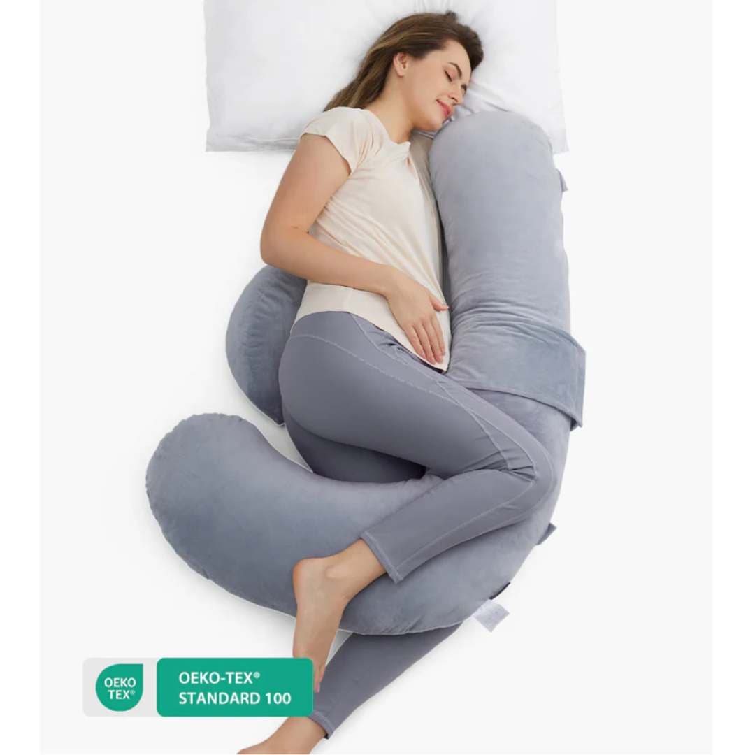 Momcozy F Shaped Pregnancy Pillow Air Layer Grey Pp007, imazhi 1