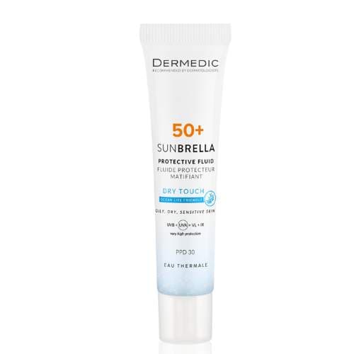 Dermedic Sunbrella Protective Fluid Dry Touch Oily Mixed Sensitive Skin SPF 50+, imazhi 1