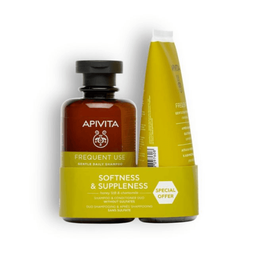 APIVITA SPECIAL OFFER SOFTNESS & SUPPLENESS FREQUENT USE SHAMPOO 250 ML & CONDITIONER 150 ML, imazhi 1
