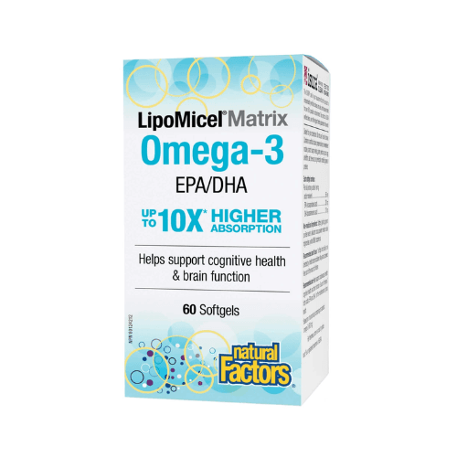 NATURAL FACTORS LIPOMICEL MATRIX OMEGA-3 EPA/DHA X 60 CAPS, imazhi 1