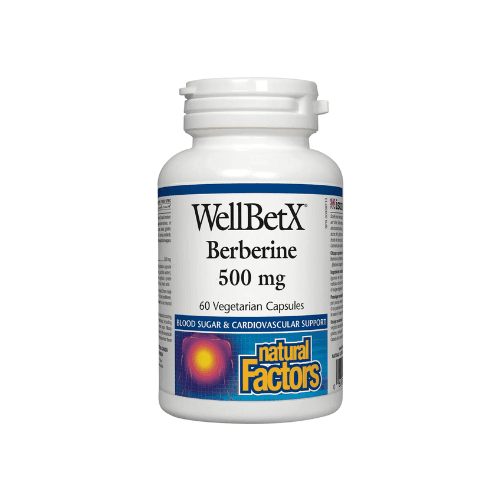 NATURAL FACTORS WELLBETX BERBERINE 500MG X 60 CAPSULES, imazhi 1