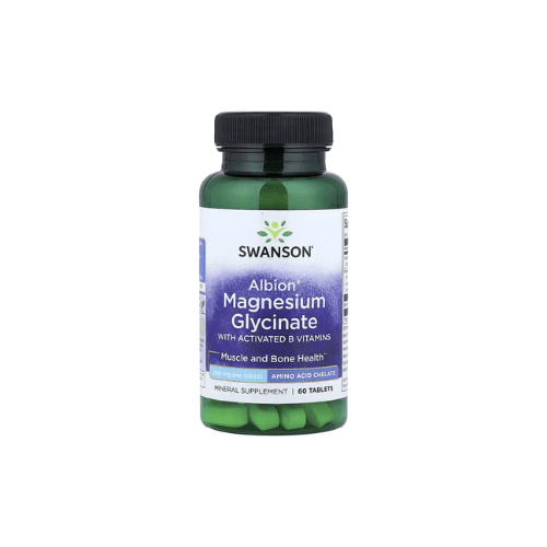 Swanson Albion Magnesium Glycinate with activated B vitamins x 60 vegan tb, imazhi 1