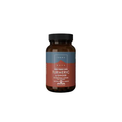 TERRA NOVA FRESH FREEZE DRIED TURMERIC & GINGER X 50 VEGETARIAN CAPSULES, imazhi 1