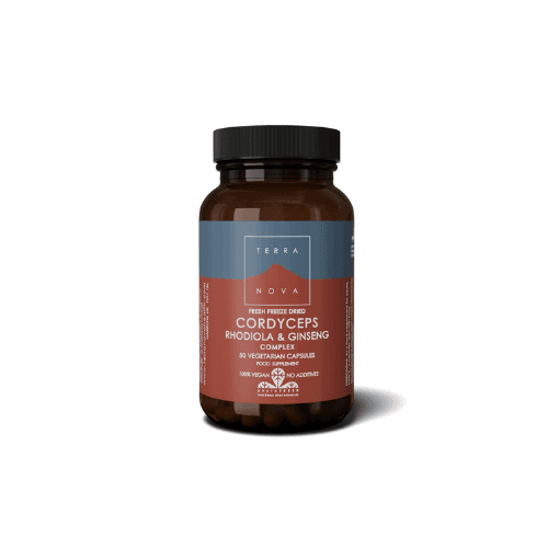 Terra Nova Cordyceps Rhodiola & Ginseng Complex x 50 vegetarian capsules, imazhi 1