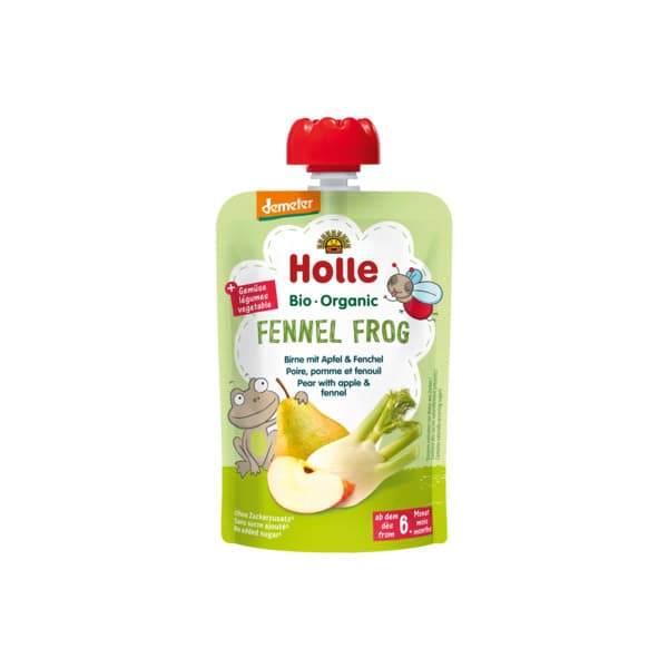 Holle - Fennel Frog Pure frutash me dardhë, mollë dhe finok (6m+), imazhi 1