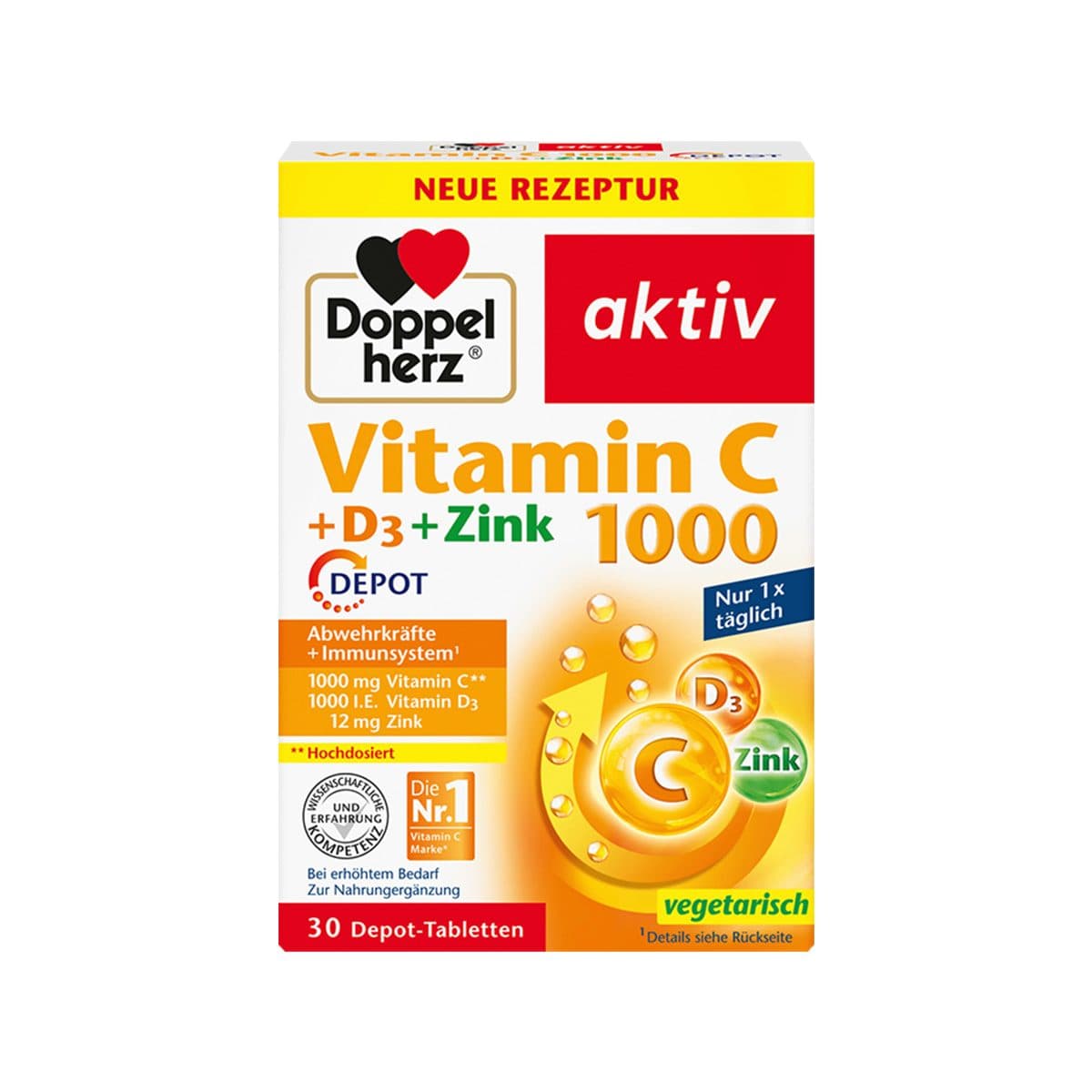 DoppelHerz - Vitaminë C 1000 + D 1000 IU + Zink, imazhi 1